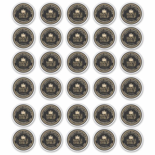 2" Ahornsirup Gold Leaf auf der schwarzen wasserdi Aufkleber (Vorderseite)