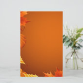 2.ai Orange Herbstleaves Briefpapier (Stehend Vorderseite)