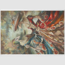 2 Alligatoren Renaissance-Ära Dekoupage