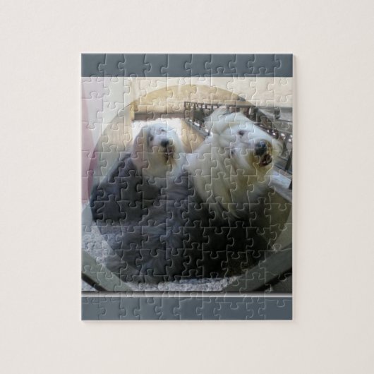 2 alte englische Schafhunde Puzzle (Vertikal)