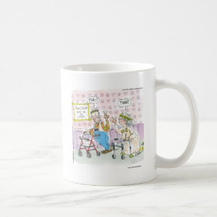 2 alte Hippies und Friedenszeichen Lustige Geschen Kaffeetasse