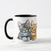 2 American Shorthairs Tasse (Links)