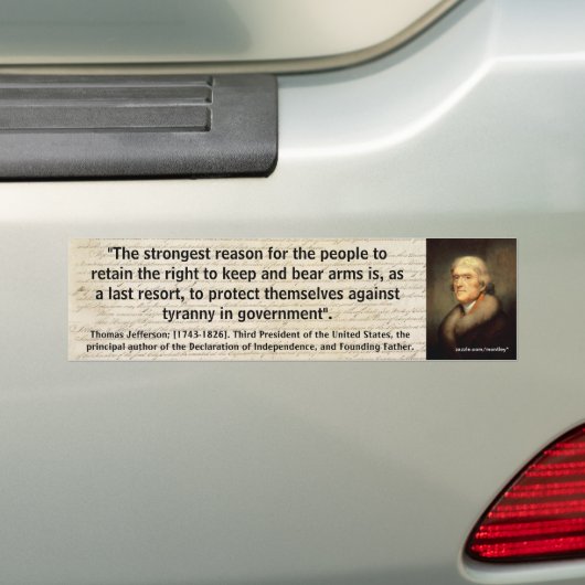 2. ÄNDERUNG QUOTE_01 THOMAS JEFFERSON AUTOAUFKLEBER (Auf Auto)