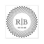 2 Anfanges Monogramm, gerundeter Rahmen #3CA Permastempel (Design)