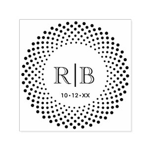 2 Anfangsbuchstaben Monogramm Runde Gepunktete Rah Permastempel