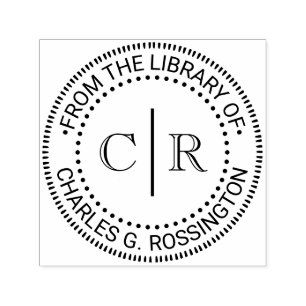 2 Anfangsmonogramm #2 Vrt Abstandshalter Bibliothe Permastempel