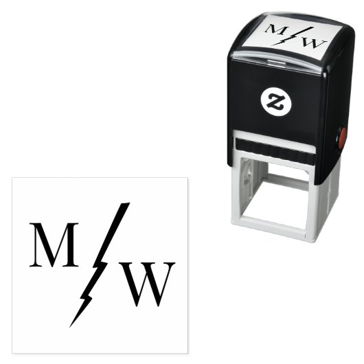 2 Anfangsmonogramm mit Blitzabstandshalter D Permastempel (Beispiel)