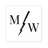 2 Anfangsmonogramm mit Blitzabstandshalter D Permastempel (Design)