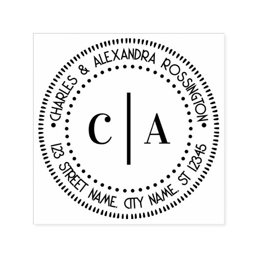 2 Anfangsmonogramm mit vertikalem Abstandshalter N Permastempel (Design)