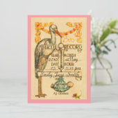 2 Ankündigung der Geburt im Vintagen Rosa (Stehend Vorderseite)