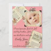 2 Ankündigung der Geburt im Vintagen Rosa (Rückseite)