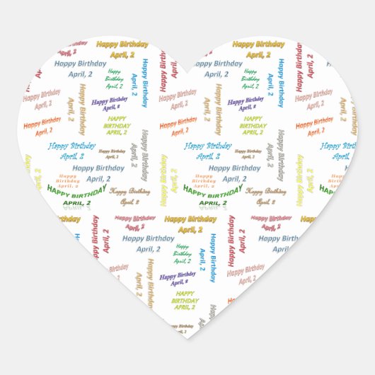 2. April Herz-Aufkleber (Vorderseite)