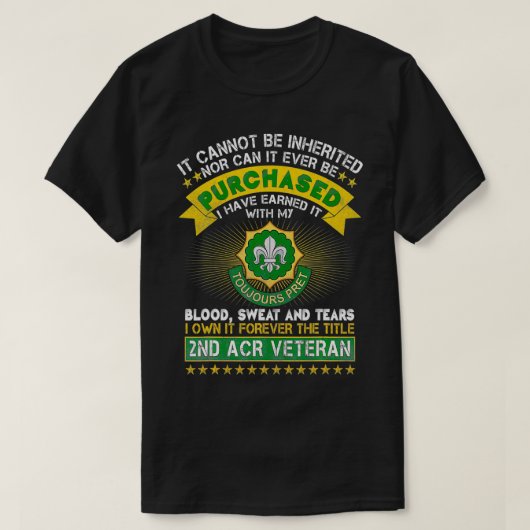 2. Armored Cavalry Regiment 2. ACR Veteran T-Shirt (Design vorne)