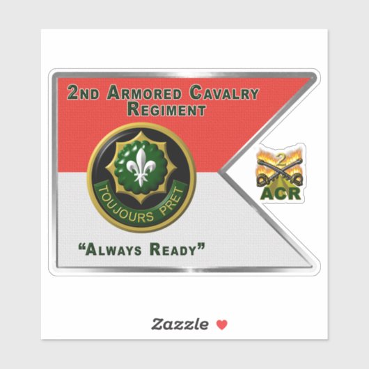 2. Armored Cavalry Regiment "Always Ready" Aufkleber (Blatt)