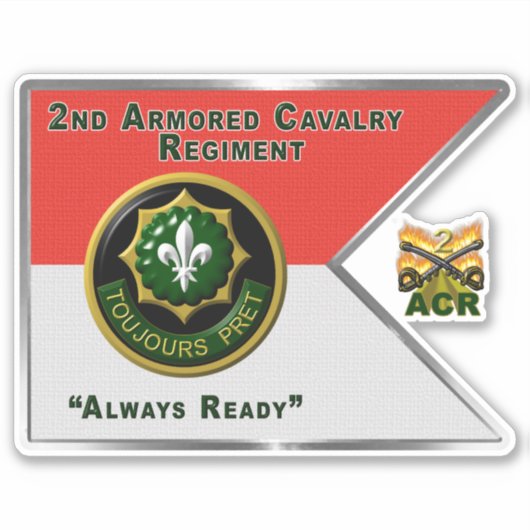 2. Armored Cavalry Regiment "Always Ready" Aufkleber (Vorderseite)