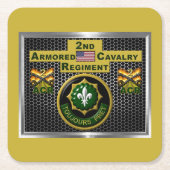 2. Armored Cavalry Regiment "Always Ready" Rechteckiger Pappuntersetzer (Vorderseite)