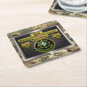 2. Armored Cavalry Regiment "Always Ready" Rechteckiger Pappuntersetzer (angewinkelt)