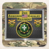 2. Armored Cavalry Regiment "Always Ready" Rechteckiger Pappuntersetzer (Vorderseite)