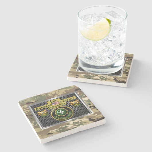 2. Armored Cavalry Regiment "Always Ready" Steinuntersetzer (Seitenansicht)