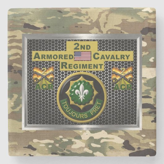 2. Armored Cavalry Regiment "Always Ready" Steinuntersetzer (Vorderseite)