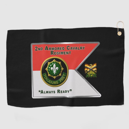 2. Armored Cavalry Regiment Guidon Golfhandtuch (Horizontal)
