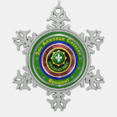 2. Armored Kavallerie Schneeflocken Zinn-Ornament (Vorderseite)
