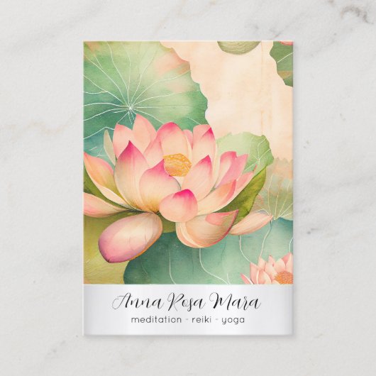 *~* 2 Art Lotus   FOTO Natur Blumen QR AP67 Visitenkarte (Vorderseite)