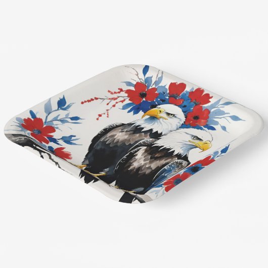 2 Auf einer Zweigniederlassung Stehende Regal Amer Pappteller (Gewinkelt)