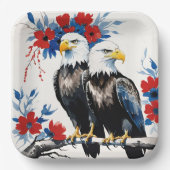 2 Auf einer Zweigniederlassung Stehende Regal Amer Pappteller (Vorderseite)