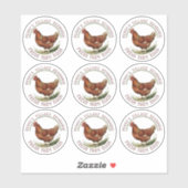 2" Aufkleber aus Ei aus Kunststoff mit Hen (Blatt)