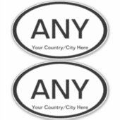 2 Aufkleber für das Oval-Euro-Auto in beliebiger G (Vorderseite)