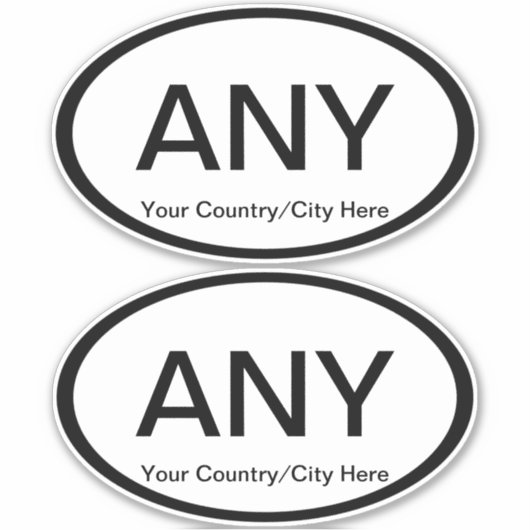 2 Aufkleber für das Oval-Euro-Auto in beliebiger G (Vorderseite)