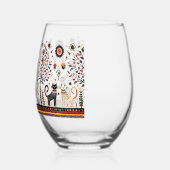 2 Augapfkatzen mit Piramiden Weinglas Ohne Stiel (Links)