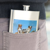 2 australische Schäferhunde Flachmann (Beispiel)