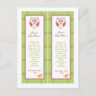 2 Baby Dusche Lesezeichen Liebe und Natur Girl Woo Einladungspostkarte