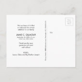 2. Baby-Fotos Orange Danke, Babydusche Ankündigungspostkarte (Rückseite)