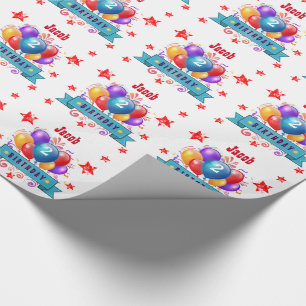 2. BABY Geburtstags-festliche bunte Ballone B10IZ Geschenkpapier