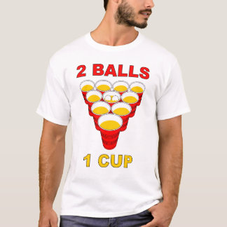 2 Bälle 1 Schalen-Bier Pong Shirt
