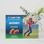 2 Balls Fußball Geburtstag Einladungen mit Foto (Stehend Vorderseite)