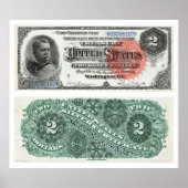 $2 Banknote Silver Certificate Series 1886 Poster (Vorne)