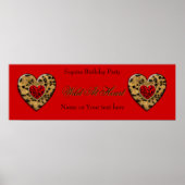 2 Banner Leopard Birthday Wild at Heart Black Poster (Vorne)