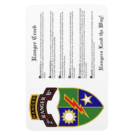2. Bataillon - 75. Ranger mit Tab Magnet 4x6 (Vertikal)