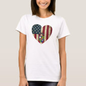 2. Bataillon 75. Ranger Reg American Heart Flag T-Shirt (Vorderseite)