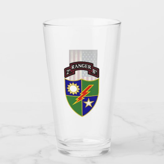 2. Bataillon - 75. Ranger Regiment - US-Flagge - Glas (Vorderseite)