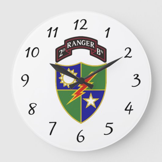 2. Bataillon - 75. Ranger Regiment - Wall Clock Große Wanduhr (Vorderseite)