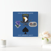 2. BATTALION 506. INFANTRIE 101. IM FLUGZEUG KLOCK QUADRATISCHE WANDUHR (Zuhause)