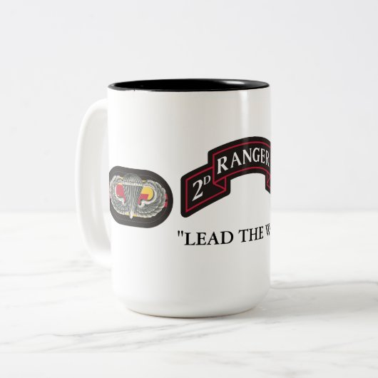 2. BATTALION 75. RANGERREGELUNG  ZWEIFARBIGE TASSE (Vorderseite Links)