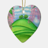 2 Bäume u. das Macadamia-Blumen-Malen Keramik Ornament (Links)