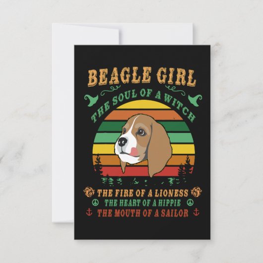 2 Beagle Mädchen das Soul Das Feuer Das Herz der M Dankeskarte (Vorderseite)