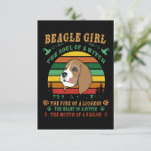 2 Beagle Mädchen das Soul Das Feuer Das Herz der M Dankeskarte (Stehend Vorderseite)